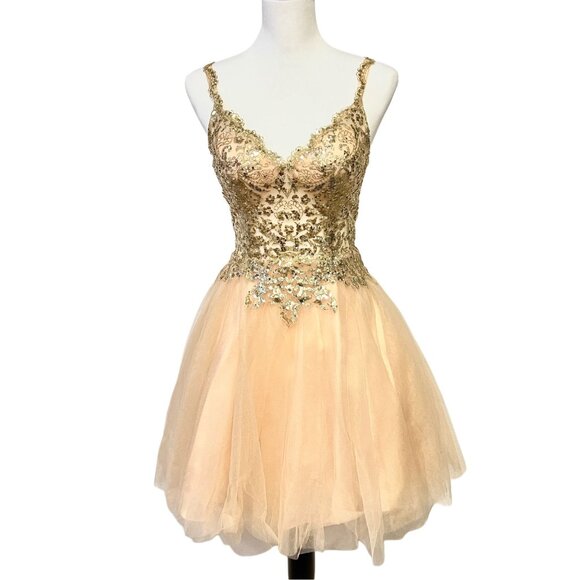 Cinderella Divine Sequin Fit & Flare Mini Party Dress Sleeveless Tulle Skirt XS - Picture 7 of 12